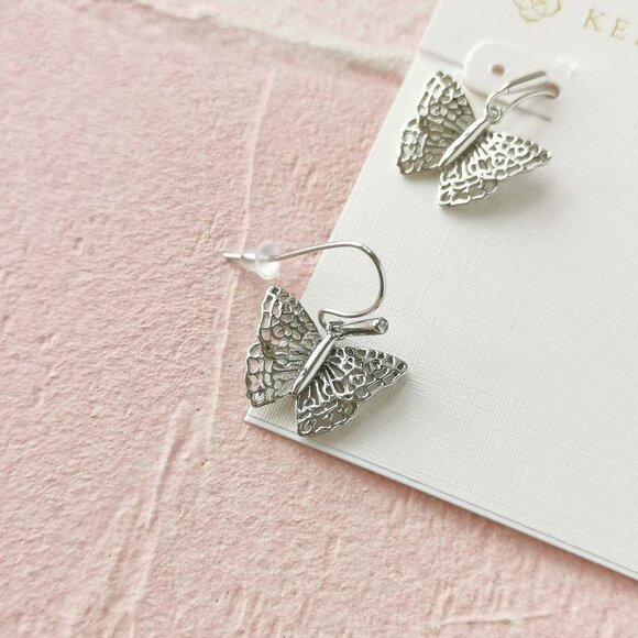 Kendra Scott Hadley Butterfly Silver Small Earrings - Picture 3 of 3